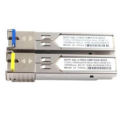 Compatible with H3C optical module Gigabit single mode single fiber 1310/1550nm 3KM 20KM 40 80KM switch monitoring optical module single core SC pair SFP LC single fiber(1.25g-1310/1550-3KM-SC)