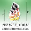 (2pcs) Tap Dance Sticker Tap Dance Decal Live Love Tap Funny Vinyl Stickers Weather-Resistant Stickers for Water Bottles Laptop Window Car 2pcs Size 5" view 2