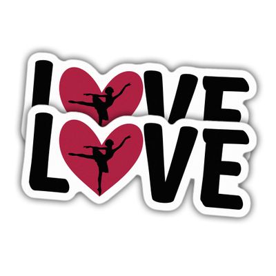(2pcs) Ballet Dance Sticker Ballet Dance Decal Love Ballet Dance Funny Vinyl Stickers Weather-Resistant Stickers for Water Bottles Laptop Window Car 2pcs Size 3"