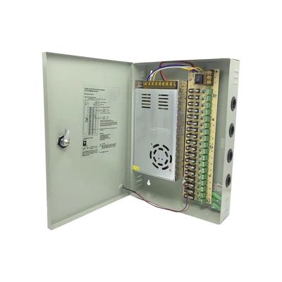 BAWAZINA 18 Port Channel 480W Power Supply Box Distribution Metal Fuse AC 110-240V to DC 12V 40A 24V 20A(12V 40A)