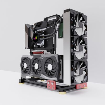 DALAIBUKESI DIY Aluminium Pc Open Case Computer Chassis Test Bench Support Water Cooling Support Server chassis Support Itx Matx Atx Eatx (4.E-ATX), silvery