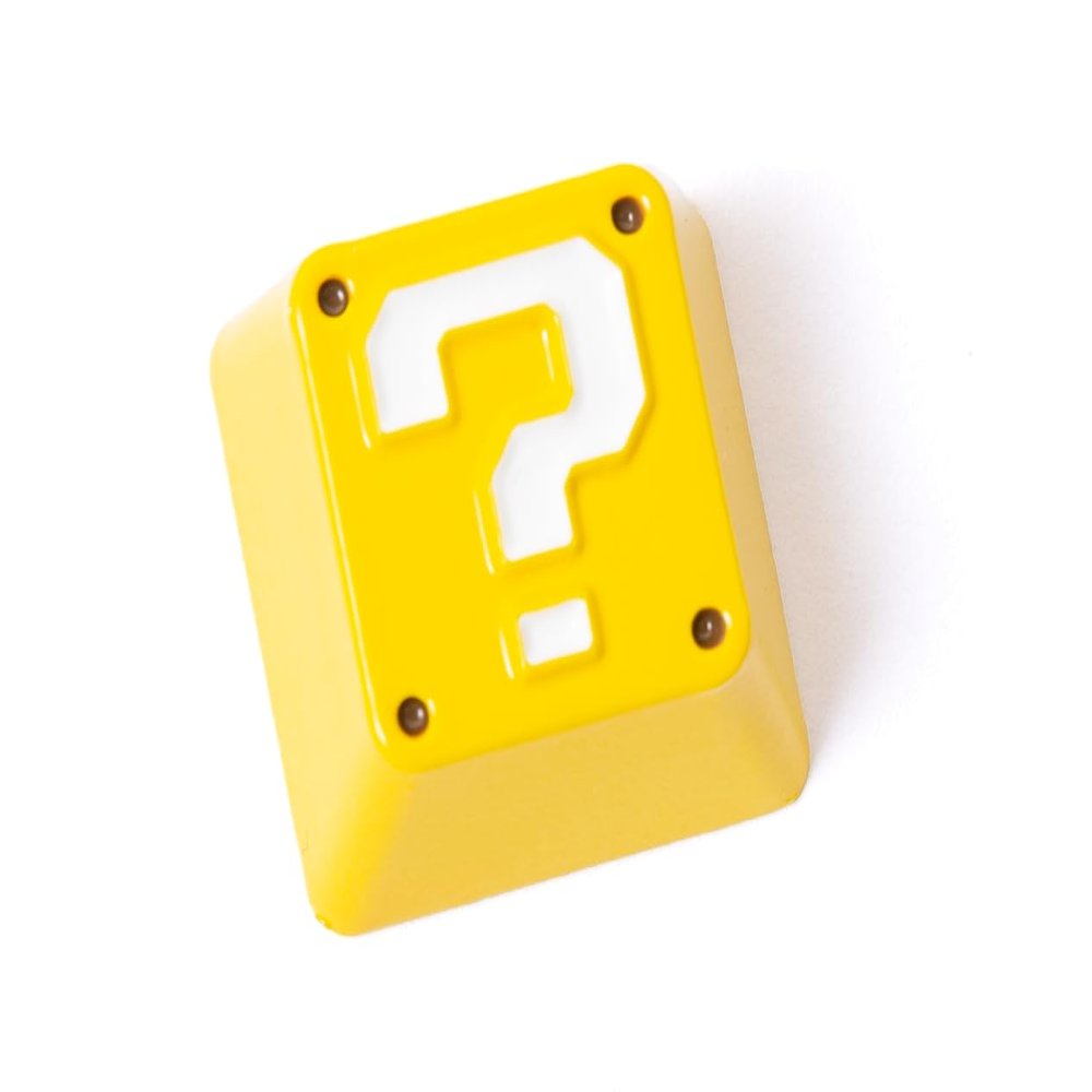 Question Block Keycap for Mechanical Gaming Keyboard Cherry MX Profile, ESC R4 Height- Metal
