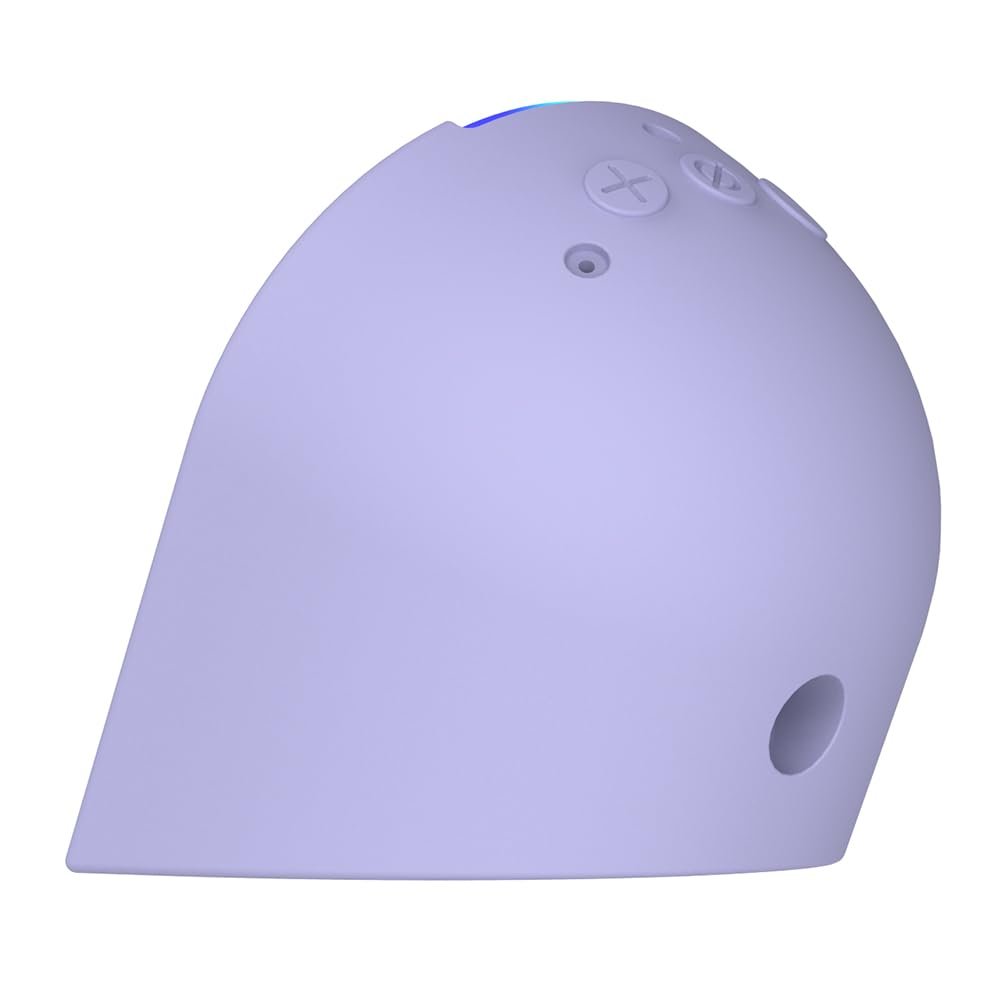 Compatible with theAmazon Echo Pop (2023 Release) Thickened Silicone Protective Cover, The Base is More Stable, 360 Protection, and a Close fit with The Speaker housing (Lavender Bloom)