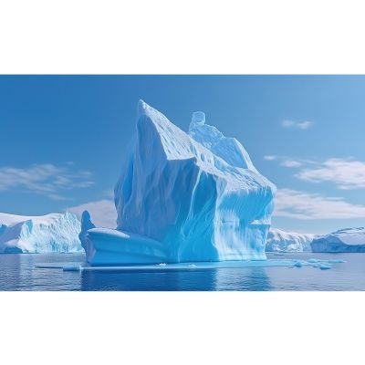 White Iceberg Backdrop Ice Shelf Snow Mountain Photography Background Iceberg Casting Shadow On Blue Sea Backdrop Blue Sky Pure Sea Backdrops for Travel Vacation Honeymoon Photo Shooting Props 15x8ft