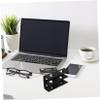 CAXUSD Desk Laptop Holder Metal Laptop Mount Desk Stand Double Layer Bracket for Keyboards Cable Boxes Black view 3