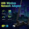 USB Adapter for PC, AX 5400Mbps Network Adapter with 6GHz 5GHz 2.4GHz Triple Band, Dual 6dBi Antennas, Support 11 10 view 2