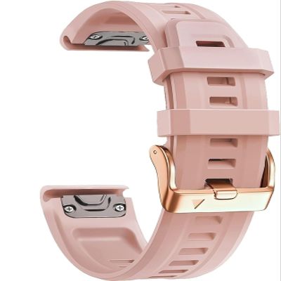 DFAMIN For Garmin Fenix 6S 5S Watchband 20mm Bracelet For Fenix 6s Pro 5s Plus 7S/Instinct 2S/D2 Rose Gold Buckle Silicone Quick Replacement Wrist Straps(Apricot,Fenix 7S)
