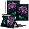CGFGHHUY for iPad Pro 12.9 Case 6th/5th/4th Generation 2022/2021/2020 Detachable Wireless Keyboard & 360 Rotating Stand PU Leather Cover with Pen Holder Protective Case - Flower and Butterfly view 1