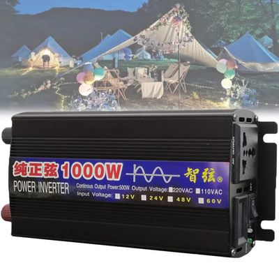 1000W/2000W/3000W/4000W/5000W/6000W/8000W Pure Sine Wave Power Inverter 12V 24V 48V 60V DC to 110V 230V AC Car Plug Inverter Adapter Power Converter with 2 AC Outlets Car Charger,1000W-48Vto110V