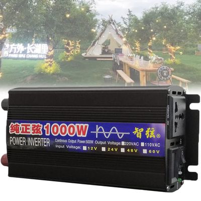1000W/2000W/3000W/4000W/5000W/6000W/8000W Pure Sine Wave Power Inverters 12V 24V 48V 60V DC to 110V 230V AC with 2 AC Outlets LCD Display for Home RV Solar System Car,1000W-12Vto110V