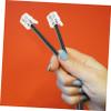 1set Telephone Cord Kit Black Pc Cable Includes Coupler and Nail Clips for Easy Installation for Landline Use view 3