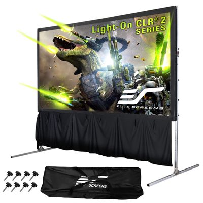 Elite Screens 103-Inch Portable CLR and ALR Projector Screen with Stand, Indoor/Outdoor Use, Height Adjustable, Ambient Light Rejecting Screen for Short/Ultra Short Throw Projectors, LPS103H-CLR2-Z