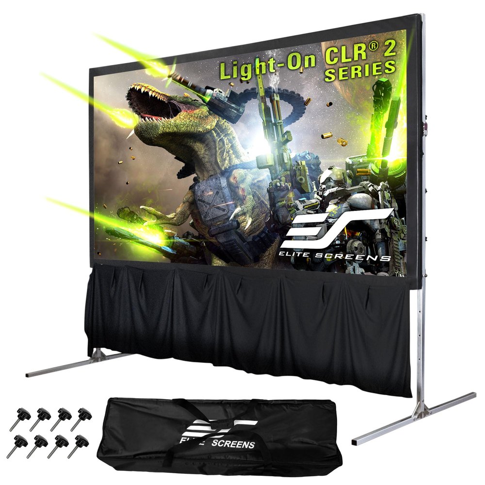 Elite Screens 103-Inch Portable CLR and ALR Projector Screen with Stand, Indoor/Outdoor Use, Height Adjustable, Ambient Light Rejecting Screen for Short/Ultra Short Throw Projectors, LPS103H-CLR2-Z