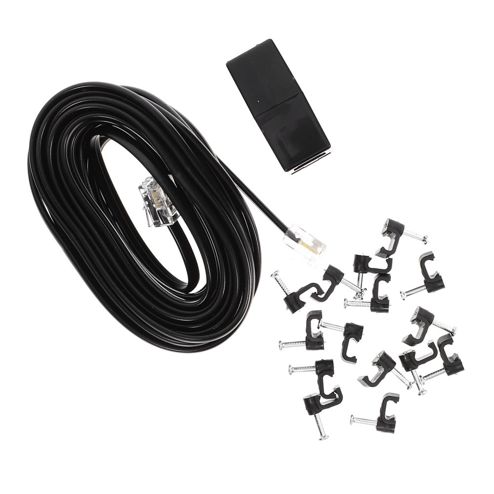Mikikit 1set Telephone Cord Wire Clips Coupler and Nail Clips Pc Cable for Landline Phones for Easy Installation and Compatibility
