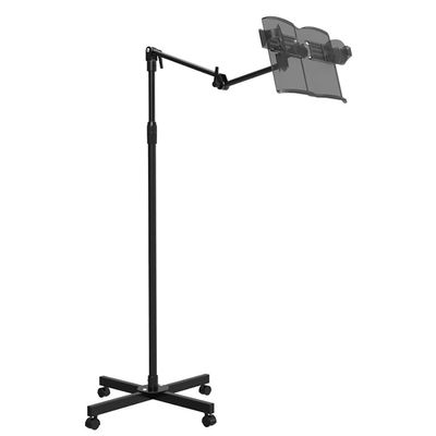ELUKHT Floor Stand for Reading Hand Free,Floor Holder 360 Adjustable Book Stand,Heavy Duty Multi-Function Bookstand,Rotatable Metal Tablet Holder for Reading Books,Laptop (Black)