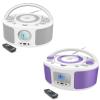 CD Radio Portable CD Player Boombox with Bluetooth,FM Radio,Remote Control,USB Input and 3.5mm AUX Headphone Jack,CD-R/CD-RW/MP3/WMA Playback,AC/Battery Powered(White+Purple) view 1