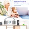 CD Radio Portable CD Player Boombox with Bluetooth,FM Radio,Remote Control,USB Input and 3.5mm AUX Headphone Jack,CD-R/CD-RW/MP3/WMA Playback,AC/Battery Powered(White+Purple) view 2