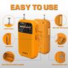 XHDATA D220 Portable Radio AM FM SW Shortwave Receiver Pocket Radios, 2AA Battery Operated Transistor Radio with Excellent Reception for Gift, Family, Elder (Orange) view 4