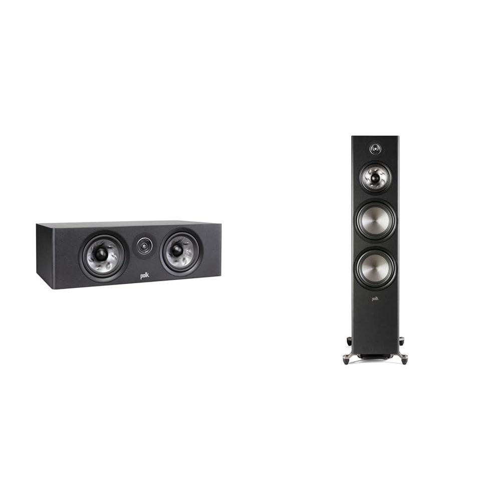 Polk Audio Reserve R400 Center Speaker, R700 Tower Speakers, 1" Tweeters, Dual 4" & 6.5" Woofers, Hi-Res Certified Home Theater Audio System