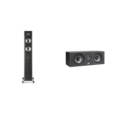 Polk Audio Reserve R500 Tower & R300 Center Speakers Bundle with 1" Tweeter and Dual 5.25" Woofers