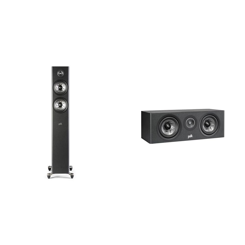 Polk Audio Reserve R500 Tower & R300 Center Speakers Bundle with 1" Tweeter and Dual 5.25" Woofers