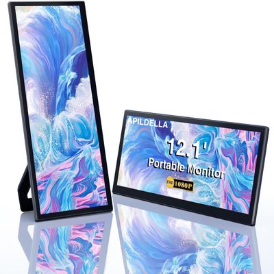 APILDELLA 12.1 Laptop Monitor Extender,Portable Monitor for Laptop USB C HDMI, Plug-Play Monitor Extender for Mac(M1/M2/M3 Chips), PC, Xbox, PS,Windows,