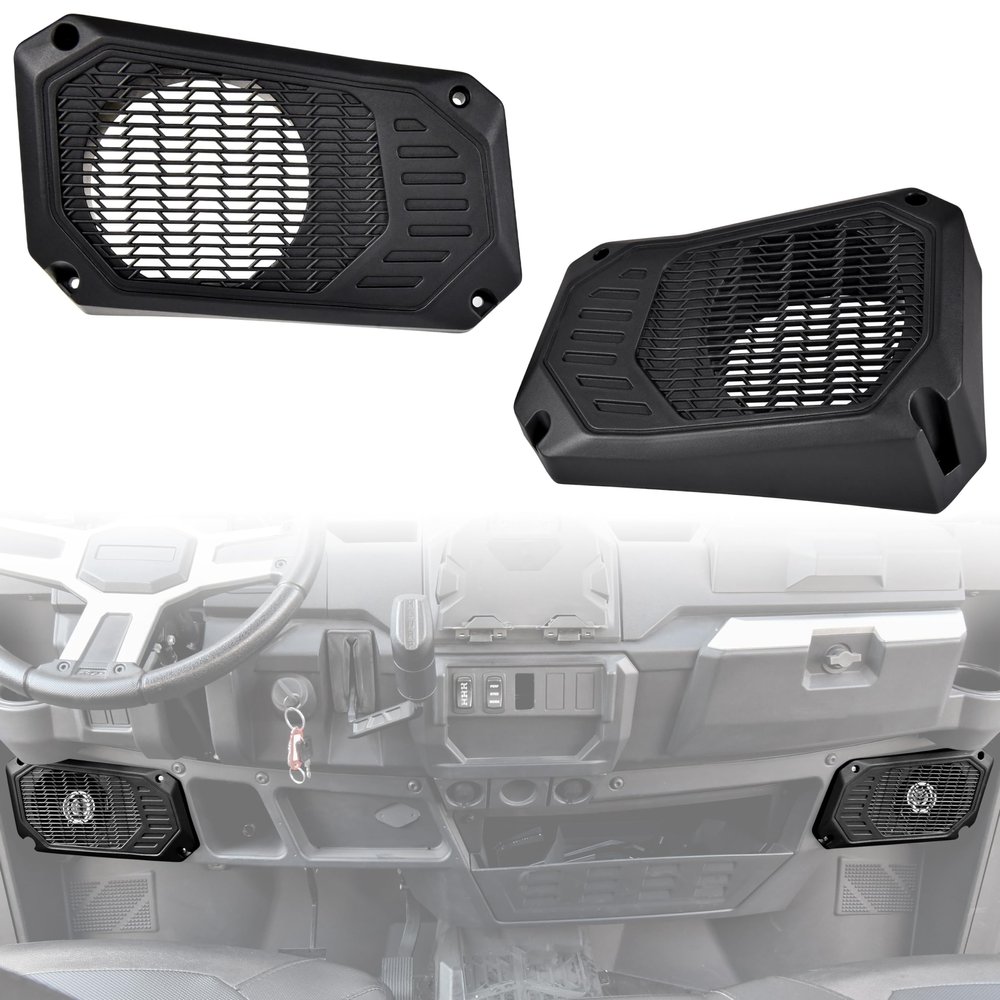 SAUTVS Under Dash Speaker Pods for Ranger 1000/XP 18-24, Under Dashboard Speaker Enclosures Pods Holders for Polaris Ranger XP 1000/Crew 2018-2024 Accessories(One Pair)