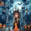 15x10ft Happy Halloween Haunted Graveyard Backdrop Pumpkin Lantern Spooky Night Moon Background Kids Ghost Party Decorations Photography Banner Photo Booth Studio Props view 2