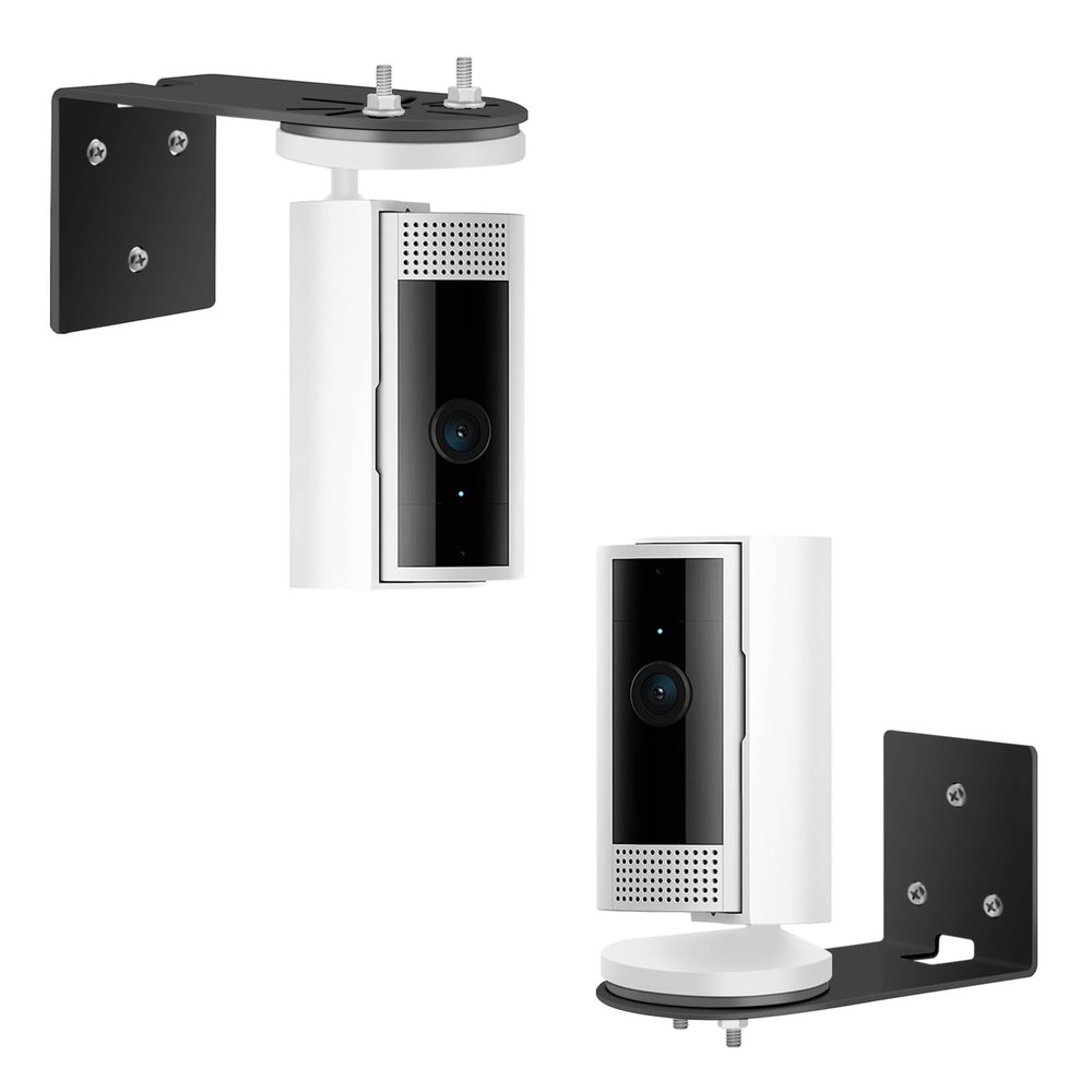 Adhesive Wall Mount for Indoor Cam (2nd Gen and 1st Gen) - Metal Camera Holder, Two Installation Ways with Strong Adhesive Tape or Screws (2Pack,Black)