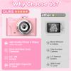 Digital Camera for Kids, 48MP 1080P FHD Camera with 64GB Card, 8X Digital Zoom Point and Shoot Digital Camera Compact Small Camera Gifts for Teens Students Children Kids Boys Girls(Pink) view 2