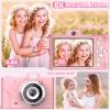 Digital Camera for Kids, 48MP 1080P FHD Camera with 64GB Card, 8X Digital Zoom Point and Shoot Digital Camera Compact Small Camera Gifts for Teens Students Children Kids Boys Girls(Pink) view 3