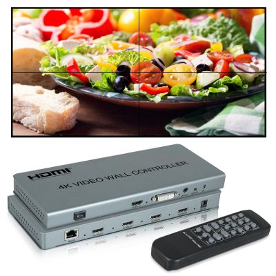 avedio links 2x2 HDMI Video Wall Controller, 1080P@60Hz DVI TV Wall Processor, 4K Video Image Processor, Hdmi & DVI Input with RS232, 180 Degree Rotate, Support 2x2 1x2 1x3 1x4 2X1 3x1 4x1