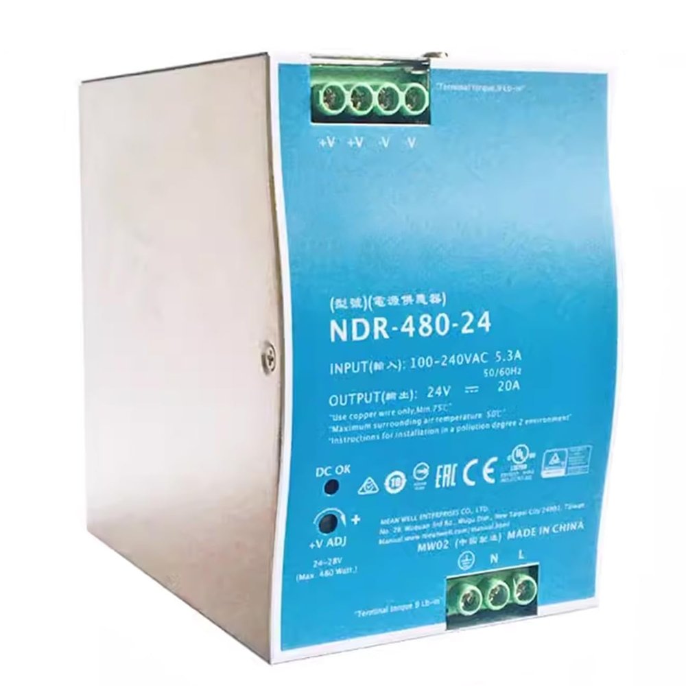 (1PC) NDR-480-24 480W Single Output Industrial DIN RAIL 24V 20A