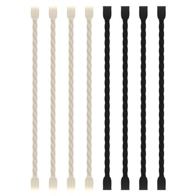 8PCS Silicone Cable Ties 6 Inch Reusable Twist Ties Steel-Core Cable Tie Straps Organizer All Purpose Bendable Cord Tie for Indoor Outdoor Bundling Holding Securing and Wrapping (Black White)