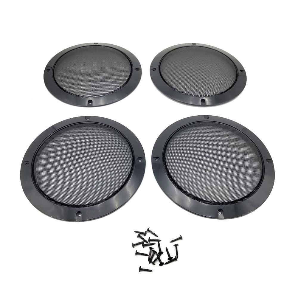 Fauful 4Pcs 6.5 Inch Speaker Grills Covers Mesh Guard Protective Case Black Universal