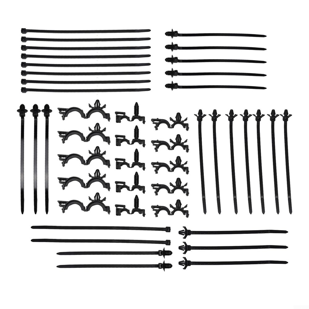 45pcs Push Mount Cable Zip Tie And Wire Clips Kit,Push Mount Wire Ties,Automotive Clips Nylon Wire Harness Clips