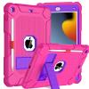 BMOUO Case for iPad 9th 8th 7th Generation (iPad 10.2 inch, 2021/2020/2019), Shockproof Protective iPad 10.2 Case with Built-in Stand/Pencil Holder, Magenta view 1