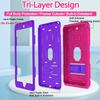 BMOUO Case for iPad 9th 8th 7th Generation (iPad 10.2 inch, 2021/2020/2019), Shockproof Protective iPad 10.2 Case with Built-in Stand/Pencil Holder, Magenta view 3