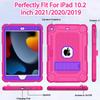 BMOUO Case for iPad 9th 8th 7th Generation (iPad 10.2 inch, 2021/2020/2019), Shockproof Protective iPad 10.2 Case with Built-in Stand/Pencil Holder, Magenta view 4