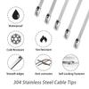 Aroono 20in Metal Cable Zip Ties, 100PCS Stainless Steel Zip Ties-177lbs Tensile Strength, 304 Heavy Duty Self-Locking Wire Ties, Steel Cable Tie for Exhaust Wrap, Garden Ties, pipes, Poultry Fence view 4