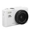 4K Digital Camera, Compact Travel Camera, 64MP 18X Zoom Autofocus Retro Compact Digital Camera with 3 Inch Flip Screen for Travel Photography Vlogging (White)