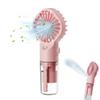 Chpbolly Portable Handheld Fan Handheld Fan USB Rechargeable Portable Misting Fan Water Mist Fan With 4 Adjustable Speed Cooling Powerful Quiet Hand Fans For Outdoor Camping TravellingPink view 1