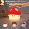 Daixinde Mushroom Night Light for Kids, Cute Squishy Silicone Mushroom Lamp, 50-Hour Rechargeable Bedside Nursery Light with Tap Control, 30-Min Auto-Off Timer, Kawaii Room Decor Gift for Girls view 3
