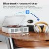 CARONSORT CD Player with Bluetooth Transmitter, Nostalgic Retro Wood Music Player, Built-in Speakers-Bass Boost, FM Radio for Home/Wired&Remote Control-White view 3