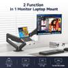 Suptek Monitor Laptop Mount Stand, 2 in 1 Function Dual Monitor Arms Desk Mount for 11"-17" Notebook and 17"-32" Monitor with Laptop Tray,Holds up to 22lbs view 2
