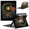GFRGTFHYT Keyboard Case for Samsung Galaxy Tab A9+ Plus 11 Inch 2023 (SM-X210/X216/X218) with 360 Degree Rotating Slim Stand Cover with Detachable Wireless Keyboard & S Pen Holder, Sun Moon Flower view 1