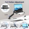 Suptek Laptop Desk Mount,Fully Adjustable Monitor and Laptop Mount Stand for 11-17 Inch Notebook and 17-32 inch Monitor Screen,Holds 22lbs with Vented Tray view 4