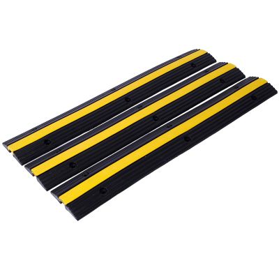 Cable Protector Ramp, 1-Channel Rubber Cable Protector Ramps Heavy Duty 6600Lbs Load Capacity Cable Wire Cord Cover Ramp Speed Bump Driveway Hose Cable Ramp Protective Cover (3)