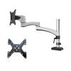 CUFTOBJM DL-GM112 Aluminum 10"-27" 5-16kg 360 Rotation Double Arm Clip Grommet Heavy Duty Monitor Desk Stand LCD Mount Computer Stand Full Motion(GS112C-A) view 1