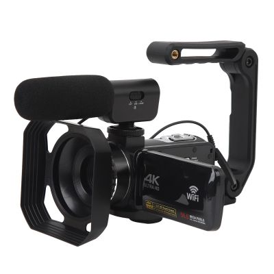 HOHXFYP Video Camera Camcorder 4K 30FPS 56MP Touch Screen with IR Night Vision and Remote Control, IPS Touch Screen Digital 18X Zoom Recorder, External Microphone Support
